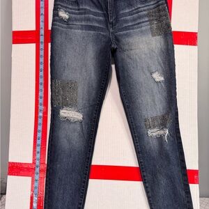 Juicy Couture Dark Wash Skinny Jeans with Patch Details